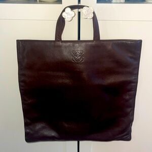 Elegant Brown Leather Tote Bag